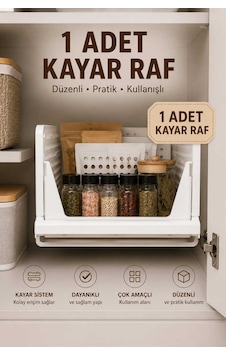 Rayflex Kayar Raf Sistemi, Dolap İçi Düzenleyici Çekmece Ve Organizer Çok Amaçlı Mutfak Rafı 1 Adet Beyaz Beyaz 1 Adet Rayflex Kayar Raf Sistemi, Dolap İçi Düzenleyici Çekmece Ve Organizer Çok Amaçlı Mutfak Rafı 1 Adet Beyaz Beyaz 1 Adet