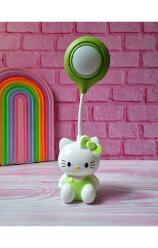 Sanrio Hello Kitty Tasarımlı Şarzlı Çocuk Odası Masa Lambası Yeşil Sanrio Hello Kitty Tasarımlı Şarzlı Çocuk Odası Masa Lambası Yeşil