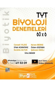 Biyotik Yayınları Tyt Biyoloji Biyotik 60X6 Deneme Biyotik Yayınları Tyt Biyoloji Biyotik 60X6 Deneme