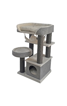 Tommy - 480 - Çok Katlı Lüks Kedi 48x40x90 Evli - Myceshop - Tırmalama Gri Tommy - 480 - Çok Katlı Lüks Kedi 48x40x90 Evli - Myceshop - Tırmalama Gri