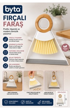 Fırçalı Faraş Seti Bambu Saplı Ergonomik Mini El Süpürgesi Masa Tezgah Mutfak Temizlik Seti Diğer