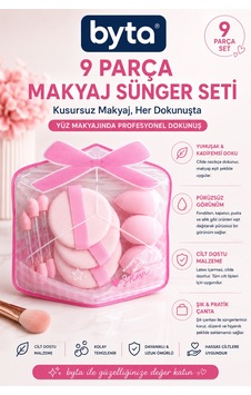 9 Parça Makyaj Süngeri Seti Çantalı Fondöten, Pudra Ve Kapatıcı Uygulama Sünger Seti 9 Parça Makyaj Süngeri Seti Çantalı Fondöten, Pudra Ve Kapatıcı Uygulama Sünger Seti