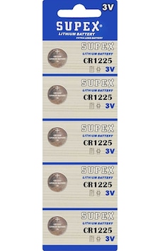 SUPEX CR1225 3 VOLT LİTYUM PİL 5Lİ PAKET SUPEX CR1225 3 VOLT LİTYUM PİL 5Lİ PAKET