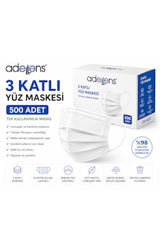 Yüz Maskesi 3 Katlı 500'lü