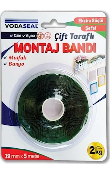 Vodaseal Ekstra Güçlü Çift Taraflı Montaj Bantı Şeffaf 19 mm x 5 Vodaseal Ekstra Güçlü Çift Taraflı Montaj Bantı Şeffaf 19 mm x 5