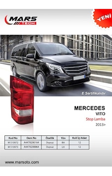 Mars 510973 Stop Lambası Sol Mercedes Vito 13 Duysuz Mars 510973 Stop Lambası Sol Mercedes Vito 13 Duysuz