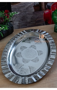 430 Kalite Krom Çelik Çirtikli Kayık 1 Adet Servis Tabağı 35 Cm İskender, Kebap, Pilav Ve Salata Sunum Tabağı Gümüş 430 Kalite Krom Çelik Çirtikli Kayık 1 Adet Servis Tabağı 35 Cm İskender, Kebap, Pilav Ve Salata Sunum Tabağı Gümüş