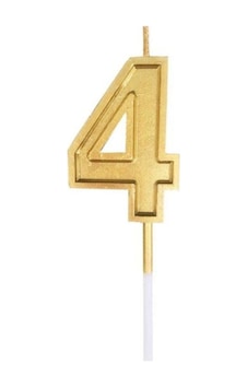 4 Rakam Gold Renk Mum Diğer 4 Rakam Gold Renk Mum Diğer
