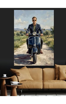 Mavi Motoruyla İlerleyen Modern Adam Dekoratif Kanvas - Mdf Ahşap Tablo Mavi Motoruyla İlerleyen Modern Adam Dekoratif Kanvas - Mdf Ahşap Tablo