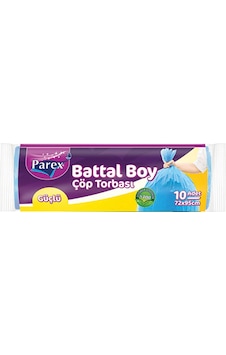Parex Güçlü Battal Çöp Torbası Mavi 72 x 95 CM 10'lu Parex Güçlü Battal Çöp Torbası Mavi 72 x 95 CM 10'lu