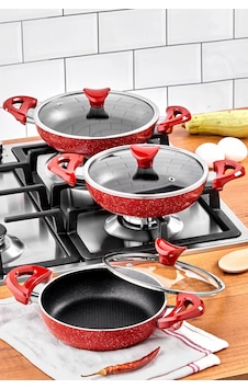Taç Granit 3'lü Omlet Seti Kulpları Düz Taç Granit 3'lü Omlet Seti Kulpları Düz