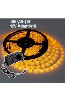 Tak Çalıştır Şerit Led Amber 5 Metre Aç-kapat Anahtarlı Tak Çalıştır Şerit Led Amber 5 Metre Aç-kapat Anahtarlı
