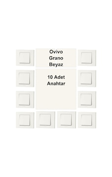 Ovivo Grano Beyaz 10 Adet Anahtar Ovivo Grano Beyaz 10 Adet Anahtar