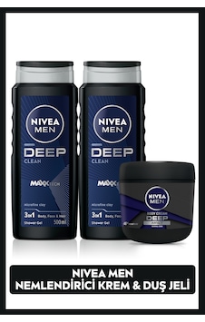 Nivea Men Erkek Nemlendirici El ve Vücut Kremi Deep Impact 400 ML + Duş Jeli Deep Dimension 2 x 500 ML Nivea Men Erkek Nemlendirici El ve Vücut Kremi Deep Impact 400 ML + Duş Jeli Deep Dimension 2 x 500 ML