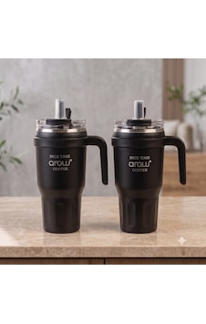 Taşıma Kulplu Pipetli Termos 1000ml Siyah Taşıma Kulplu Pipetli Termos 1000ml Siyah