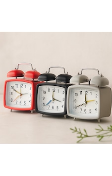 Çift Zilli Metal Masa Alarm Saati Işıklı, Pilli Çok Renkli Çift Zilli Metal Masa Alarm Saati Işıklı, Pilli Çok Renkli