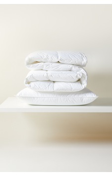 Ocean Home Textile %100 Pamuk Kumaş Kaz Tüyü Konforunda Saten Biyeli Mikorjel Tek Kişilik Yastık Yorgan Seti 1 Adet 155 X 215 / 1 Adet 50 X 70 Cm Beyaz