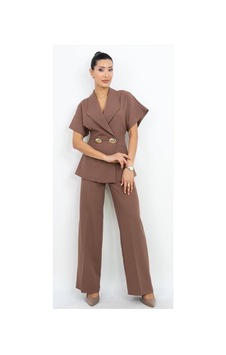 Dorne Moda Düğme Detaylı Geniş Paça Takım - Düğün - Mezuniyet - Ofis Şıklığı Kahverengi Kahverengi Dorne Moda Düğme Detaylı Geniş Paça Takım - Düğün - Mezuniyet - Ofis Şıklığı Kahverengi Kahverengi