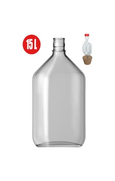 15 Litre Cam Damacana Mantar Kapaklı Hava Kilitli Set 15 Litre Cam Damacana Mantar Kapaklı Hava Kilitli Set