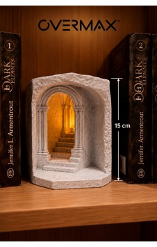 Işıklı Dekoratif Kitaplık Süsü 15 Cm Taş Kemer Ve Merdiven Tasarımlı Kitap Arası Dekor Model-1 - 917360375