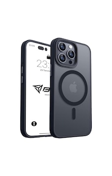İphone 13 Pro İçin Kılıf Kamera Korumalı Magsafe İle Uyumlu Kablosuz Şarj Özellikli Mat Şeffaf Renkli Telefon Kılıfı Siyah