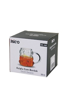 İbico İ22-148 Üzüm & Kabarcıklı Kulplu Cam Bardak Borosilikat, 350ml İbico İ22-148 Üzüm & Kabarcıklı Kulplu Cam Bardak Borosilikat, 350ml