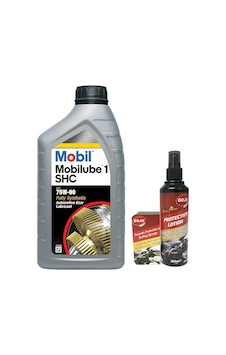 Mobilube 1 Shc 75W-90 Otomotiv Dişli Yağı 1 L + Gojo Torpido Sütü + Gojo Torpido Süngeri