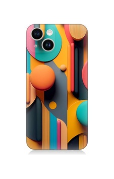 Apple Uyumlu iPhone 13 Silikon Kılıf Pastel Renkli Geometrik Desen Apple Uyumlu iPhone 13 Silikon Kılıf Pastel Renkli Geometrik Desen