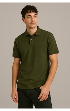 Parshey Regular Fit %100 Pamuk Polo Yaka Yarım Kollu Basic T-shirt Haki Parshey Regular Fit %100 Pamuk Polo Yaka Yarım Kollu Basic T-shirt Haki