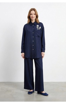 Olla Collection Taş İşleme Detaylı Denim Takım Lacivert Olla Collection Taş İşleme Detaylı Denim Takım Lacivert