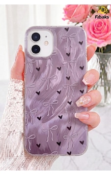 Fibaks iPhone 11 Uyumlu Kılıf Hologramlı Siyah Kalp Mor Fiyonk Desenli Darbe Emici Kamera Korumalı Silikon Fibaks iPhone 11 Uyumlu Kılıf Hologramlı Siyah Kalp Mor Fiyonk Desenli Darbe Emici Kamera Korumalı Silikon