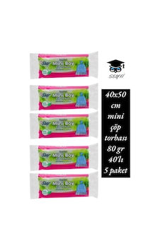 40x50 Cm Mini Çöp Torbası 80 Gr 40'lı 5 Paket 40x50 Cm Mini Çöp Torbası 80 Gr 40'lı 5 Paket