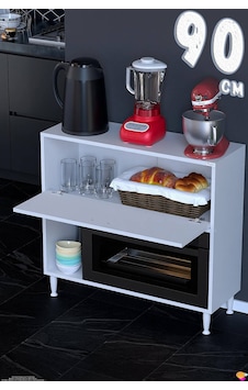 Nova Çok Amaçlı Mutfak Modülü 90x87x32 Cm Fırın Dolabı Ekmeklik Ve Mutfak Düzenleyici Beyaz Nova Çok Amaçlı Mutfak Modülü 90x87x32 Cm Fırın Dolabı Ekmeklik Ve Mutfak Düzenleyici Beyaz