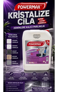 Powermax Kristalize Cila 5l Uzun Süreli Parlaklık Sağlayan Profesyonel Zemin Bakım Ürünü