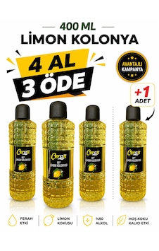 400 Ml Limon Kolonya 3 +1 Adet Kampanya 80 Derece 400 Ml Limon Kolonya 3 +1 Adet Kampanya 80 Derece