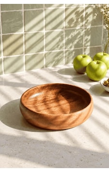 Atbyhome Akasya Salata Kasesi 20.3 Cm - Yuvarlak Mutfak Tezgah Üstü Meyvelik Mezelik Sunum Kasesi Derin Kase