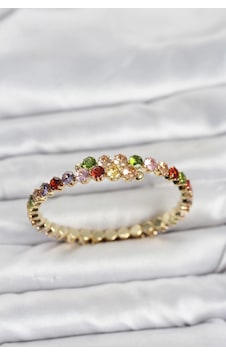 Mey İthalat Pirinç Gold Renk Karışık Renk Zirkon Taşlı Kadın Bileklik Çok Renkli Mey İthalat Pirinç Gold Renk Karışık Renk Zirkon Taşlı Kadın Bileklik Çok Renkli