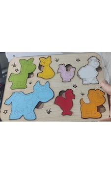 Ahşap Renkli Hayvan Puzzle 1