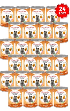 Ultravita Premium Yüksek Proteinli Tavuklu Konserve Yetişkin Kedi Maması 24 x 415 G Ultravita Premium Yüksek Proteinli Tavuklu Konserve Yetişkin Kedi Maması 24 x 415 G