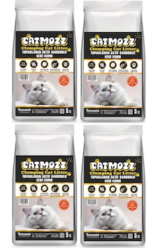 Catmozz Aktif Karbon Topaklaşan Bentonit Kedi Kumu 4 x 5 L Catmozz Aktif Karbon Topaklaşan Bentonit Kedi Kumu 4 x 5 L