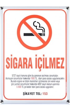 Akyazı Sigara İçilmez Panosu 50X70 0510Alüniyum Çerçeve Akyazı Sigara İçilmez Panosu 50X70 0510Alüniyum Çerçeve