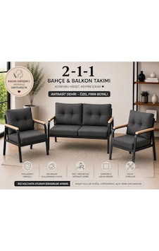 Balkon Ve Bahçe Takımı Cafe Oturma Grubu 2+1+1 Konforlu Lotus Serisi Antrasit Balkon Ve Bahçe Takımı Cafe Oturma Grubu 2+1+1 Konforlu Lotus Serisi Antrasit