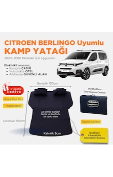 Cıtroen Berlıngo Uyumlu Araç Kamp Yatağı 2022-2026 Siyah Cıtroen Berlıngo Uyumlu Araç Kamp Yatağı 2022-2026 Siyah