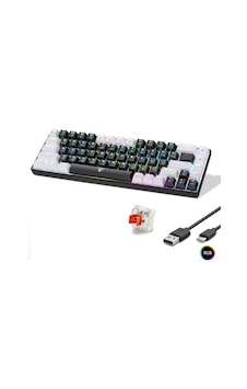 Mekanik Klavye Tri Mod Rgb Red Switch - Siyah Beyaz Mf1703b Mekanik Klavye Tri Mod Rgb Red Switch - Siyah Beyaz Mf1703b