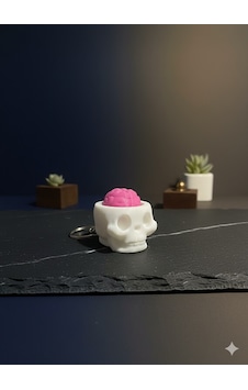 Beyinli Kafatası Anahtarlık Mavi Switch Li Özel Tasarım Beyaz - Pembe Beyinli Kafatası Anahtarlık Mavi Switch Li Özel Tasarım Beyaz - Pembe