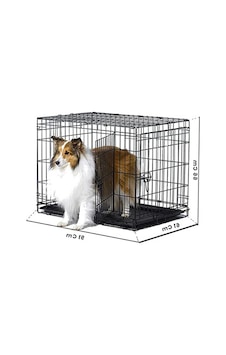 Siyah Metal 91x61x66 Cm Köpek Kafesi, Dayanıklı Siyah Metal 91x61x66 Cm Köpek Kafesi, Dayanıklı