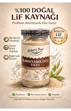 Karnıyarık Otu Tozu Psyllium 160g Yüksek Lif Sindirim & Bağırsak Dostu Glutensiz Doğal Tokluk Desteği 1 adet Karnıyarık Otu Tozu Psyllium 160g Yüksek Lif Sindirim & Bağırsak Dostu Glutensiz Doğal Tokluk Desteği 1 adet