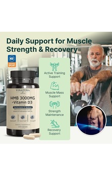 Vınatura Hmb 3000mg Muscle Defense With Hmb Beta-hydroxy Beta-methylbutyrate Vitamin D3 1600 Iu Labs