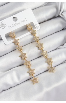 Pirinç Zirkon Taşlı Sallantılı Yıldız Model Gold Renk Kadın Küpe - Tj-bkp10912 Çok Renkli Pirinç Zirkon Taşlı Sallantılı Yıldız Model Gold Renk Kadın Küpe - Tj-bkp10912 Çok Renkli