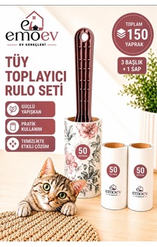 Tüy Toplayıcı Rulo Seti 3 Başlık / Toplam 150 Yaprak - Yüksek Yapışkanlı Kedi Köpek Tüyü, Koltuk Ve Giysi Temizleme Rulosu Tüy Toplayıcı Rulo Seti 3 Başlık / Toplam 150 Yaprak - Yüksek Yapışkanlı Kedi Köpek Tüyü, Koltuk Ve Giysi Temizleme Rulosu